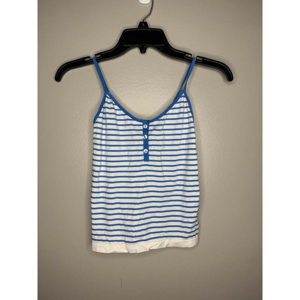 Wild Fable Blue & White Striped Button Front Cami Tank Top Size Small - Picture 2 of 5